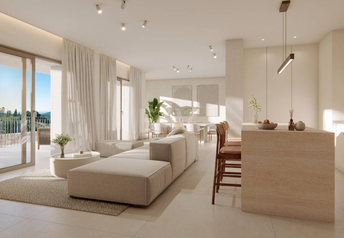 Villa im andalusischen Stil mit skandinavischem Design in einer ruhigen, gesicherten Wohnanlage