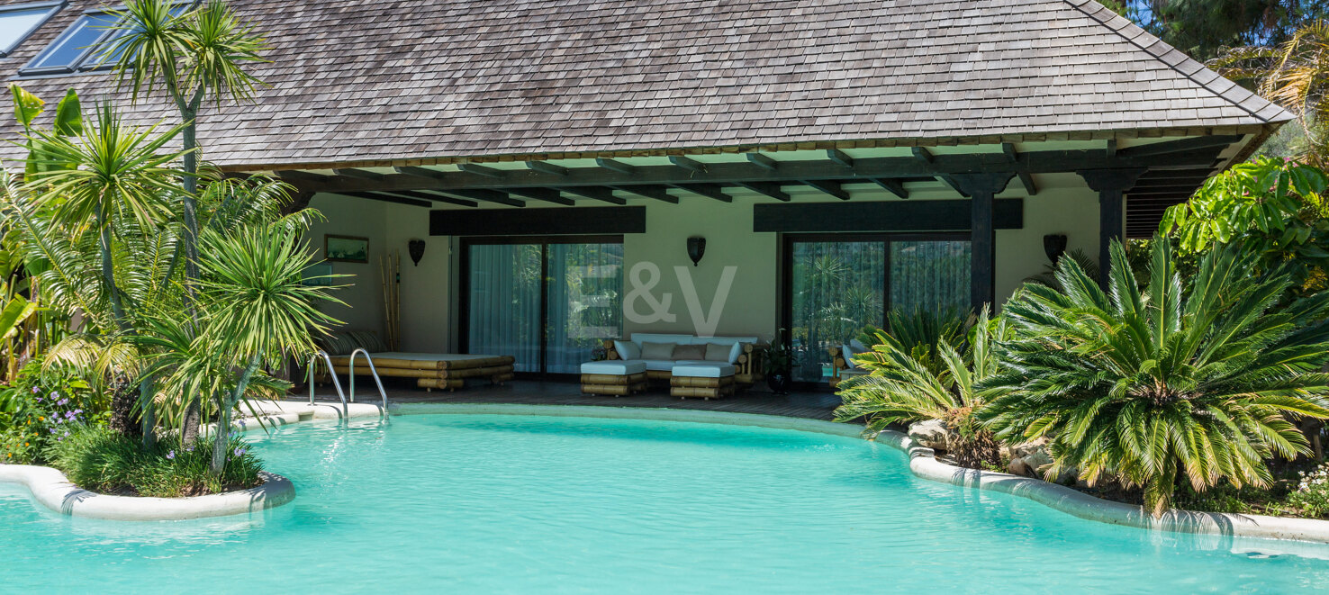 Villa única de estilo africano