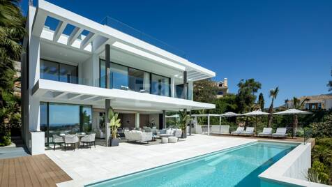 Samtida Villa i La Quinta med fantastisk havs- och bergsutsikt