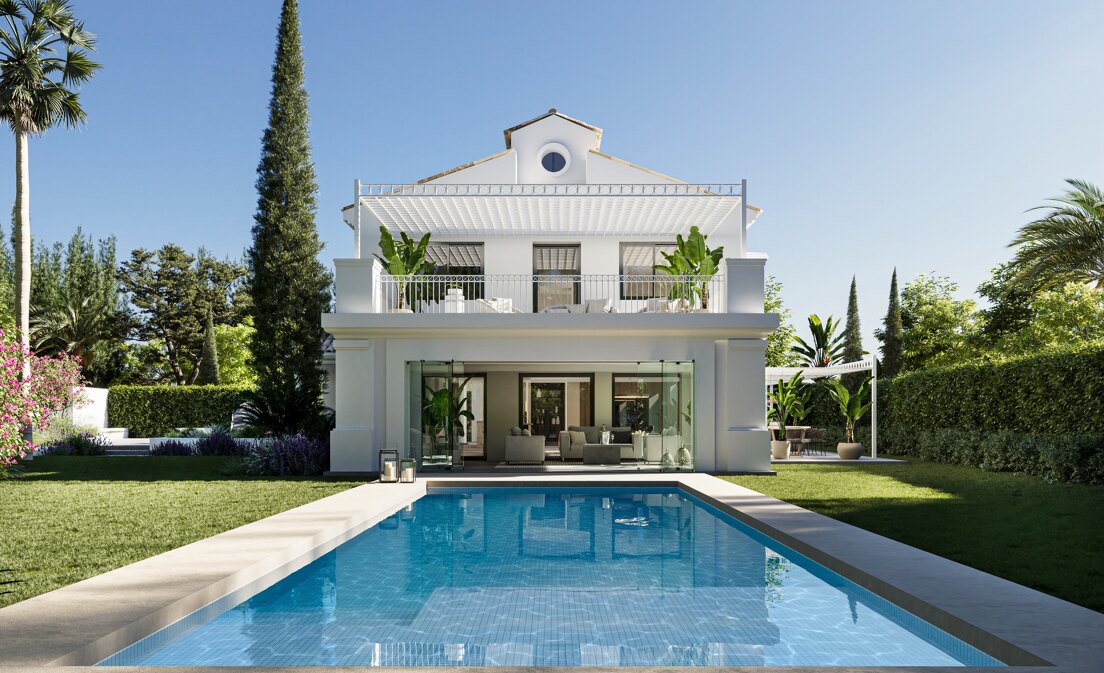 Nouvelle villa avec vue sur la mer dans la meilleure zone de golf de Nueva Andalucía