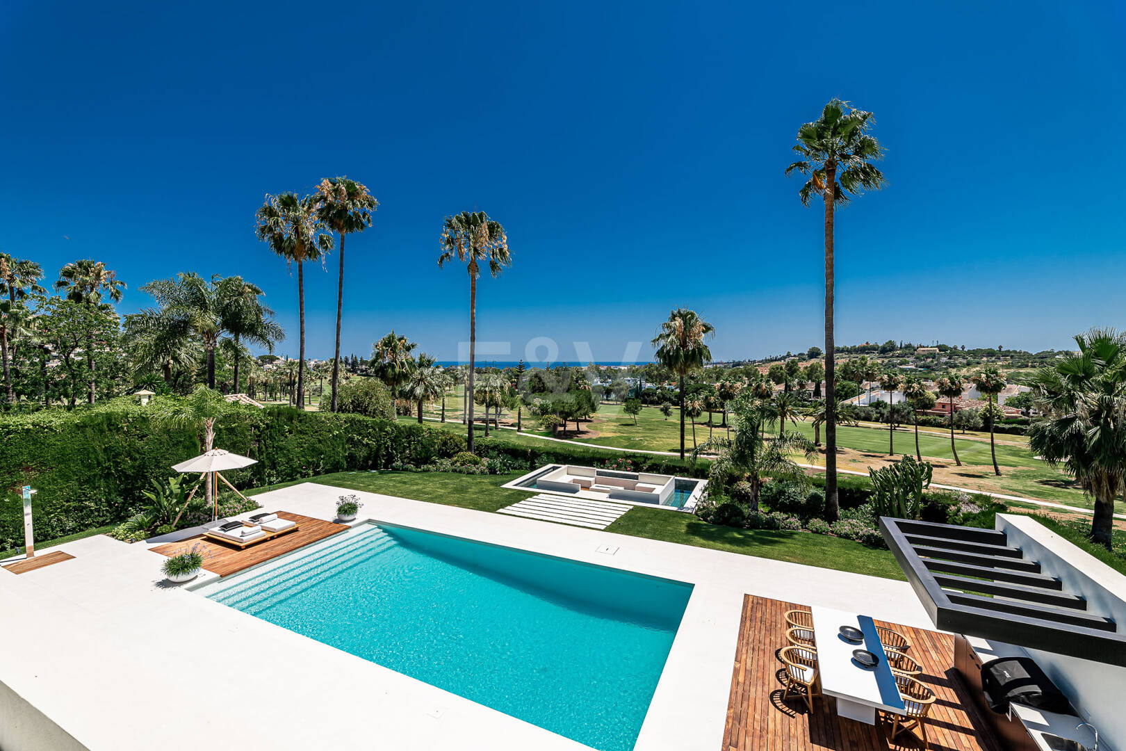 Exceptional villa with breathtaking views across golf course and Meditteranean Sea