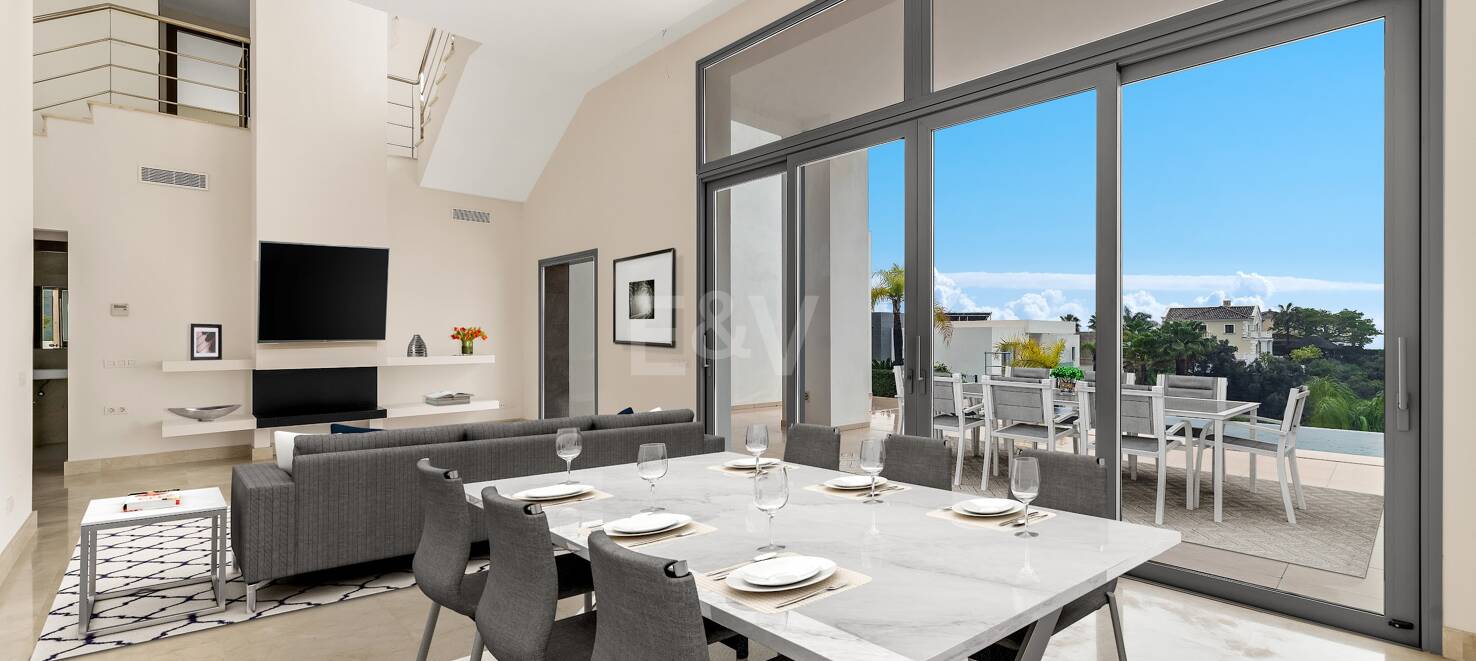 Villa moderne de Puerto del Capitán avec vue sur la mer dans la communauté fermée