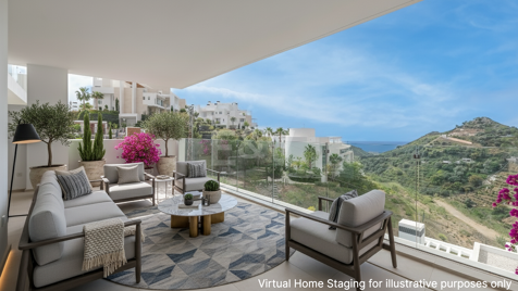 Helt ny lägenhet i Palo Alto med panoramautsikt över havet nära Marbella