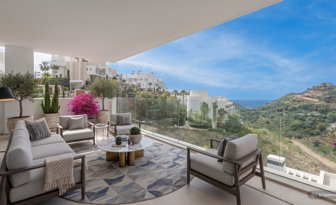 Apartamento con un precio inmejorable y vistas panorámicas al mar en Palo Alto Marbella