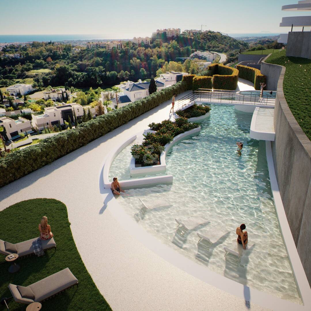 Modern Luxury Garden Lägenhet med panoramautsikt över havet i gated community