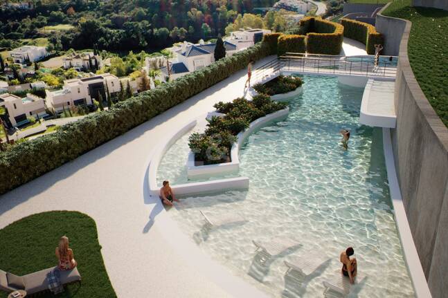 Modern Luxury Garden Apartment avec vue panoramique sur la mer dans la communauté fermée