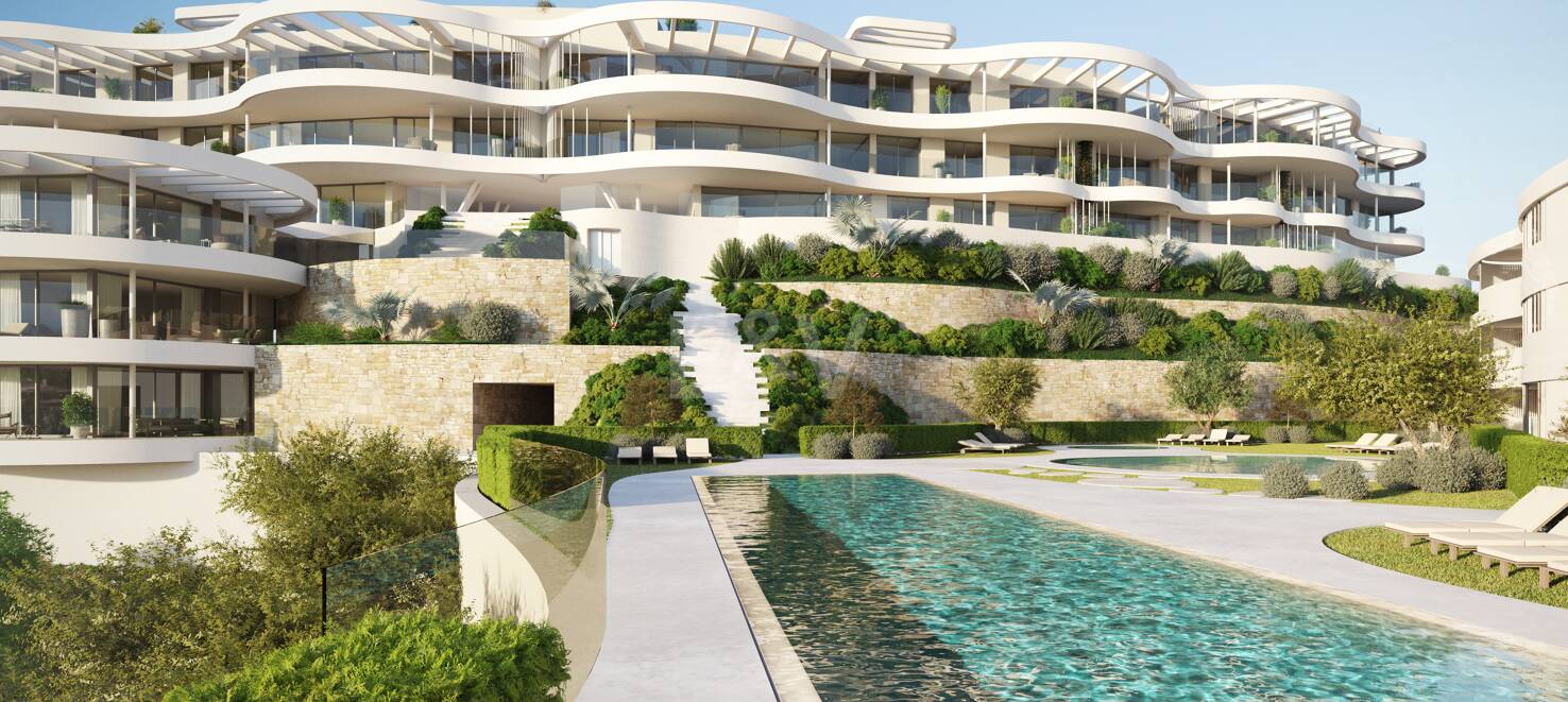 Modern Luxury Garden apartment with panoramic sea views in gated community