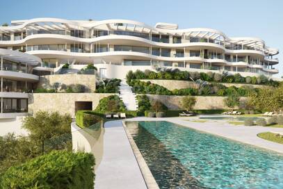 Modern Luxury Garden Apartment avec vue panoramique sur la mer dans la communauté fermée