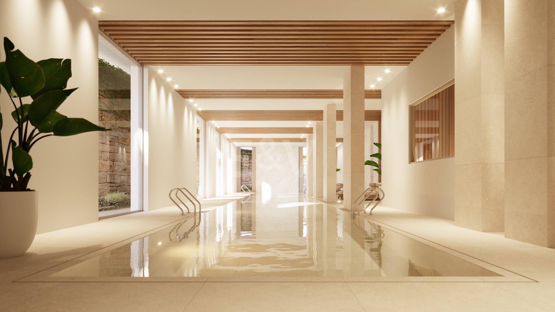 Modern Luxury Garden Lägenhet med panoramautsikt över havet i gated community