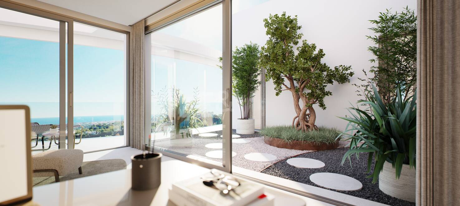 Modern Luxury Garden apartment with panoramic sea views in gated community