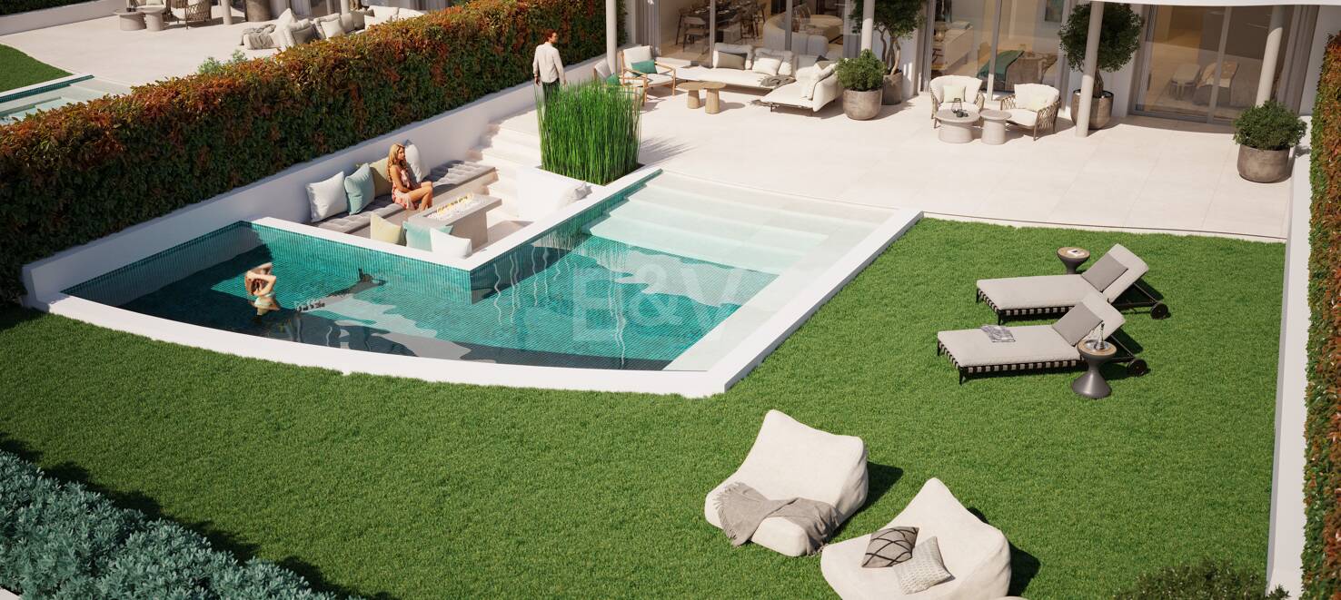 Modern Luxury Garden apartment with panoramic sea views in gated community