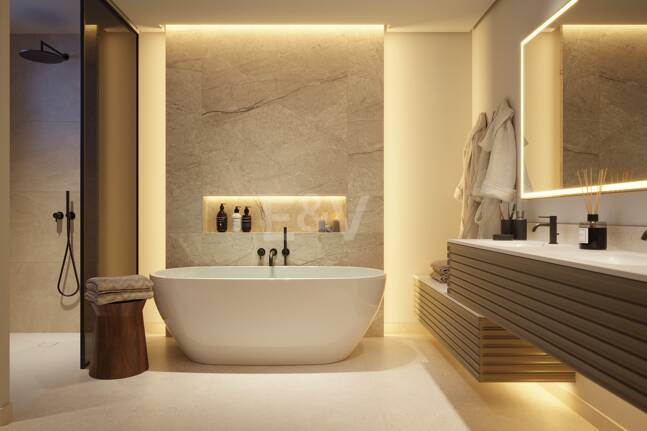 Modern Luxury Garden Apartment avec vue panoramique sur la mer dans la communauté fermée