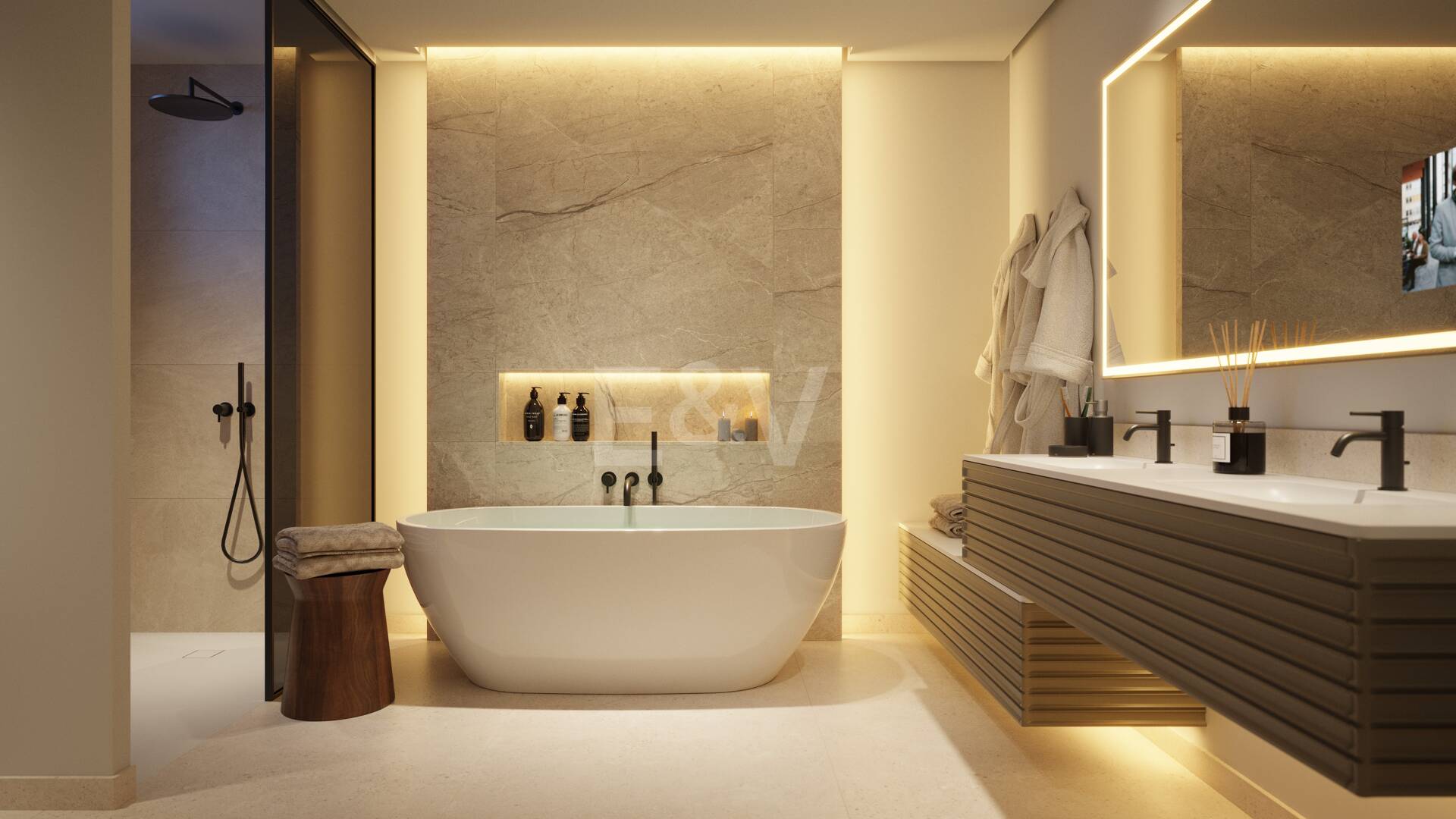 Modern Luxury Garden Apartment avec vue panoramique sur la mer dans la communauté fermée