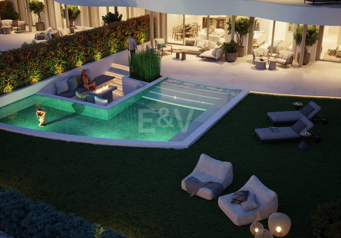 Modern Luxury Garden apartment with panoramic sea views in gated community