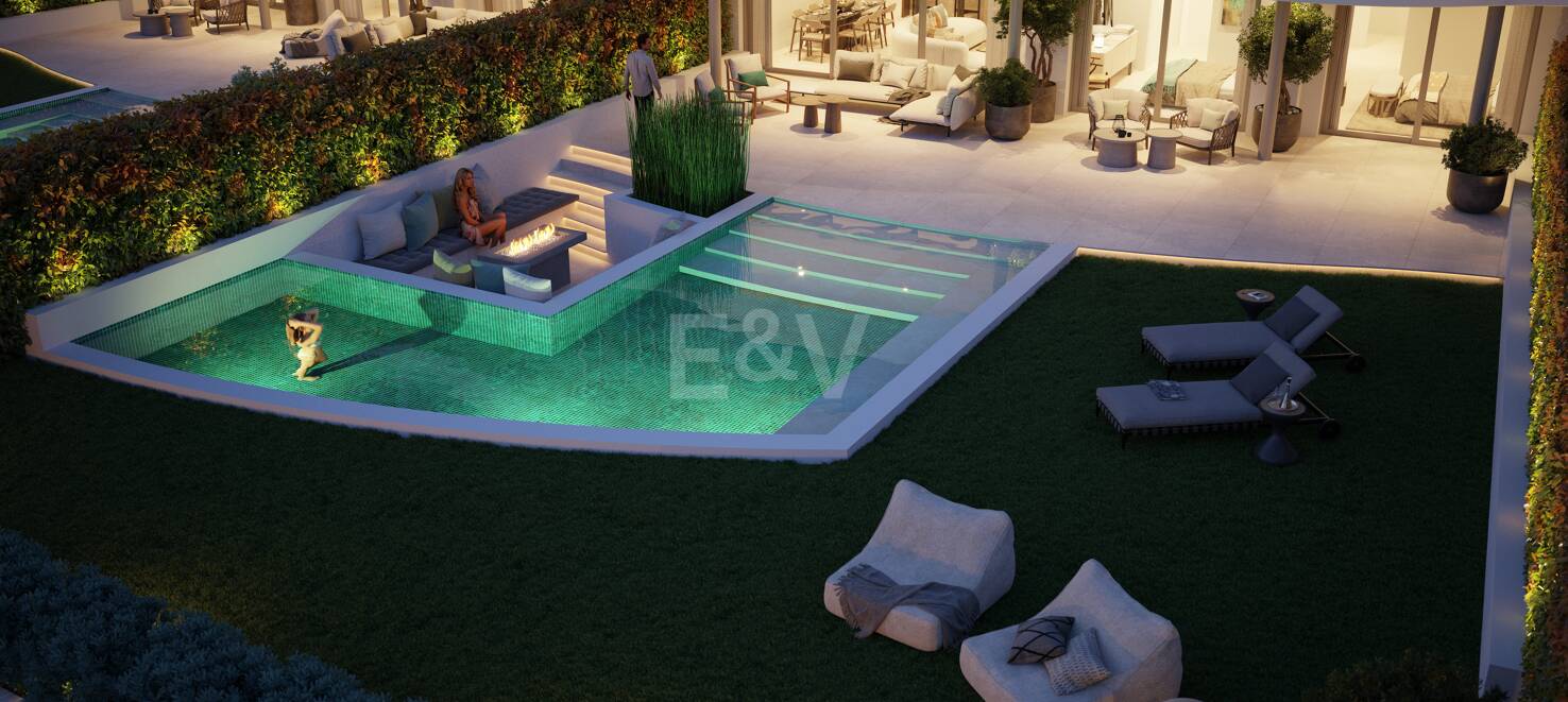 Modern Luxury Garden apartment with panoramic sea views in gated community