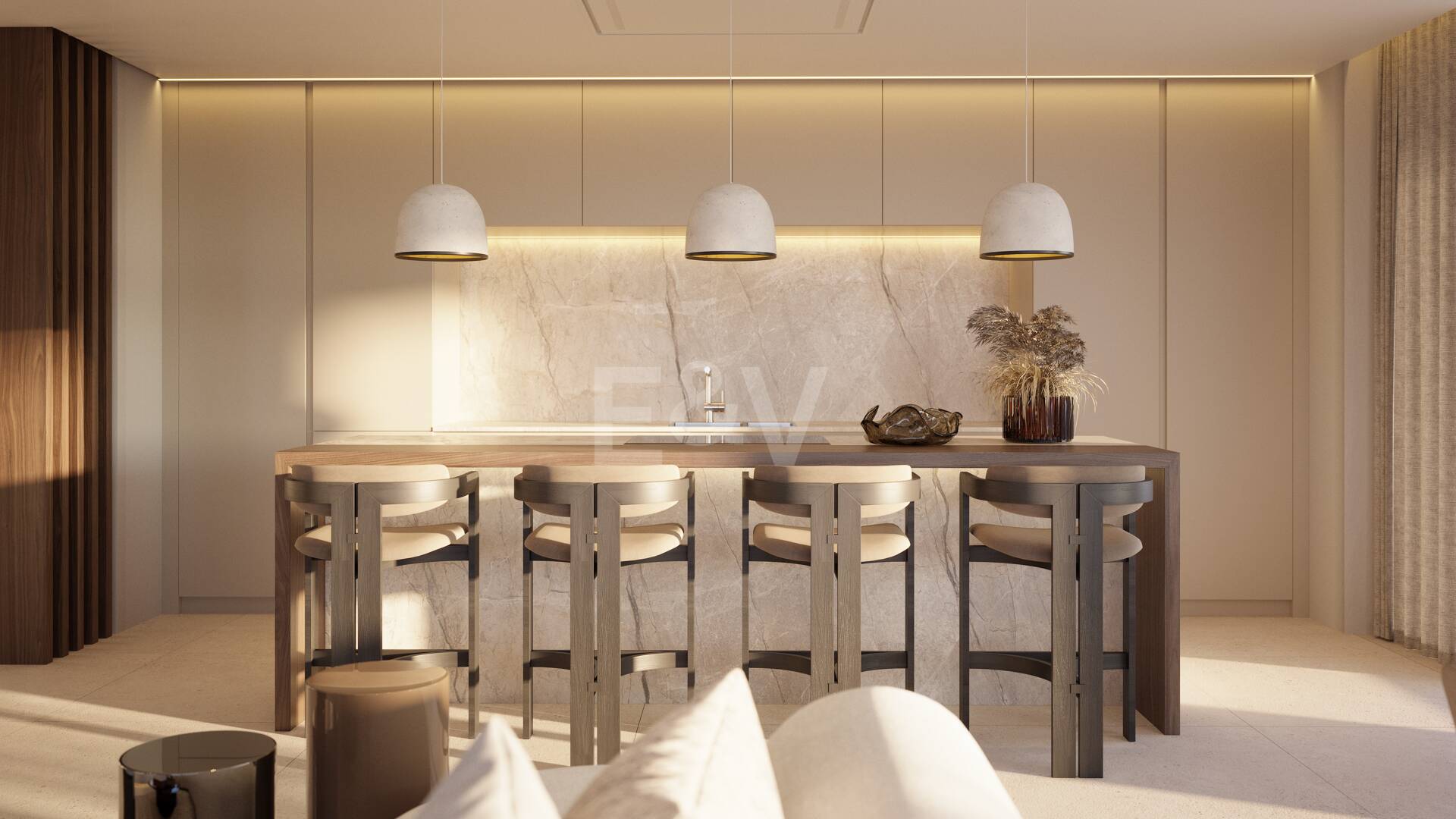 Modern Luxury Garden Apartment avec vue panoramique sur la mer dans la communauté fermée