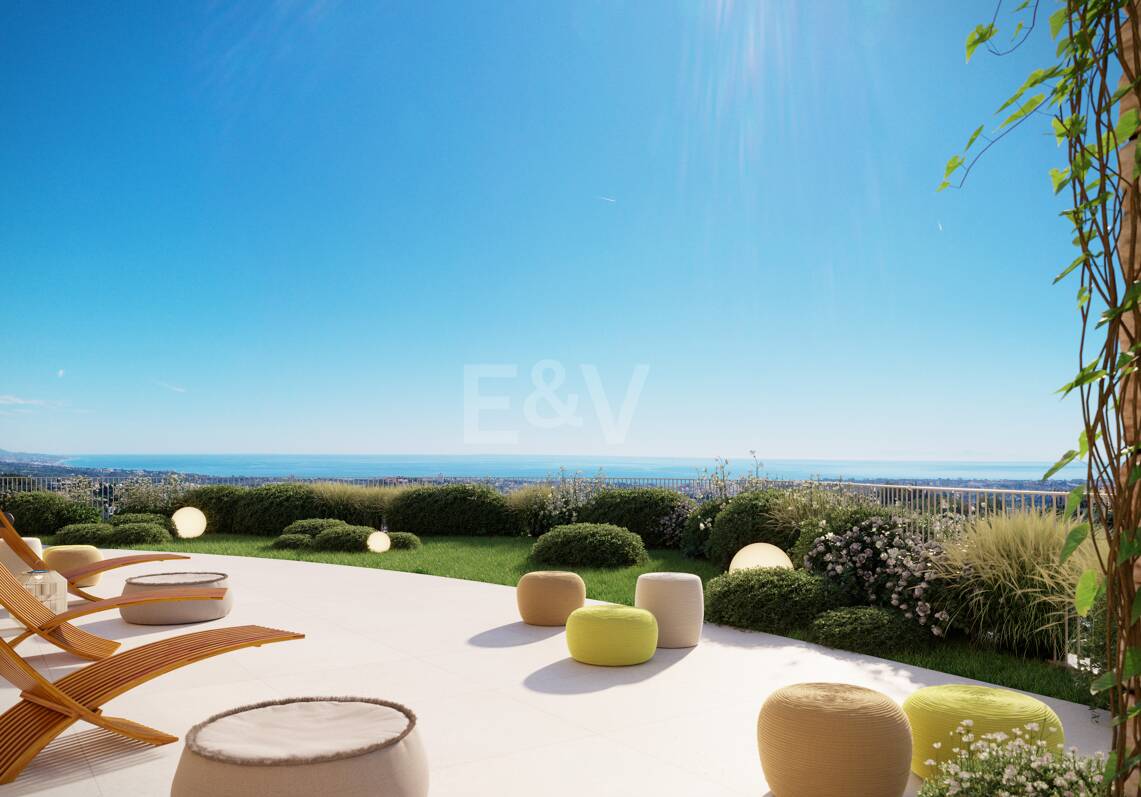 Modern Luxury Garden apartment with panoramic sea views in gated community
