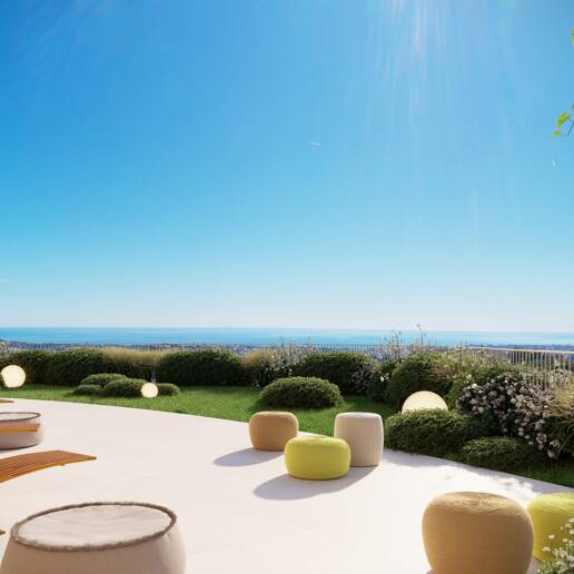 Modern Luxury Garden apartment with panoramic sea views in gated community