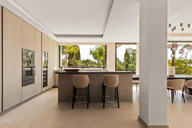 Villa de golf contemporaine Los Flamingos avec vue sur la mer