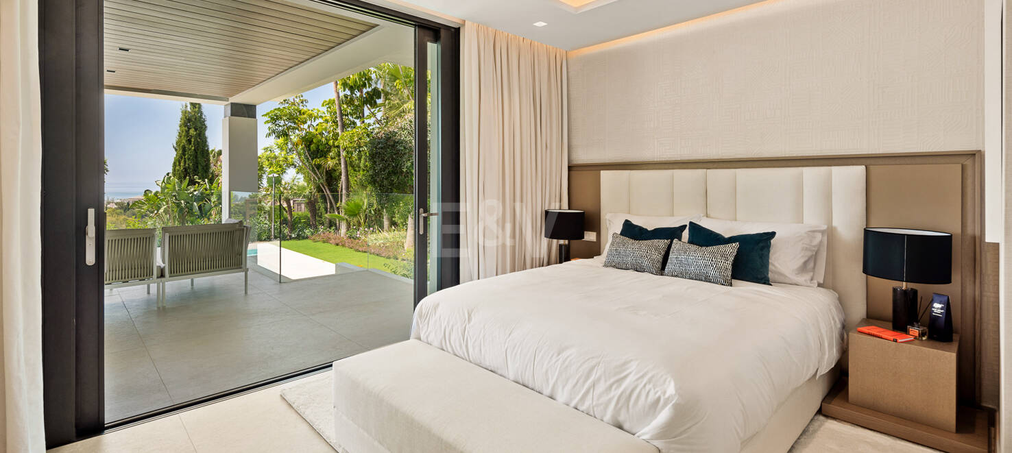 Villa de golf contemporaine Los Flamingos avec vue sur la mer