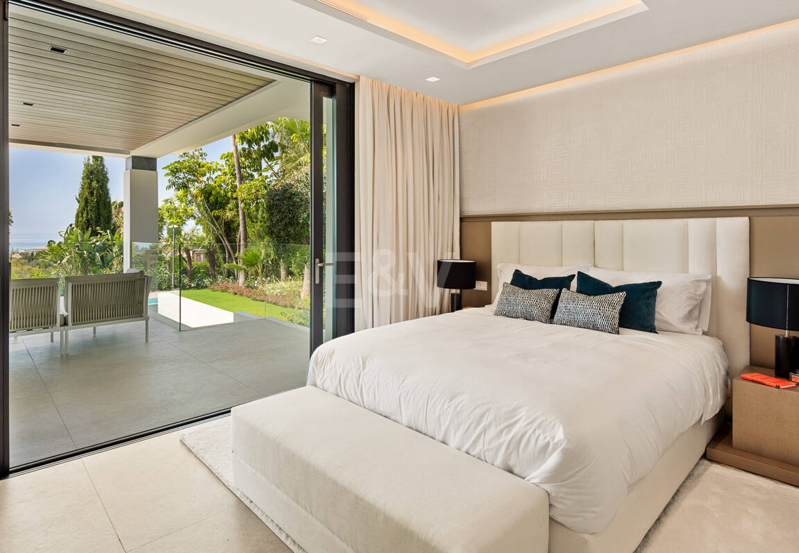 Villa de golf contemporaine Los Flamingos avec vue sur la mer