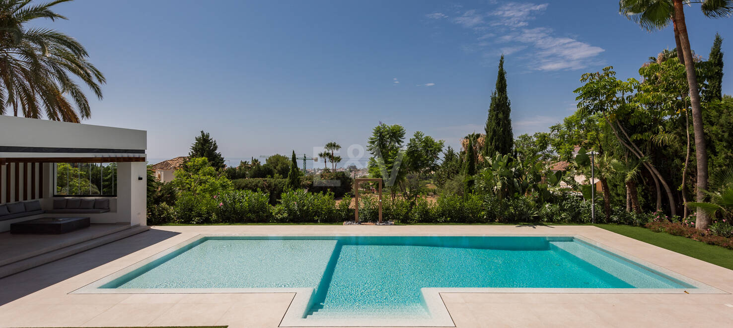 Villa de golf contemporaine Los Flamingos avec vue sur la mer