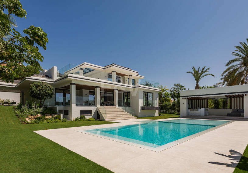 Villa de golf contemporaine Los Flamingos avec vue sur la mer