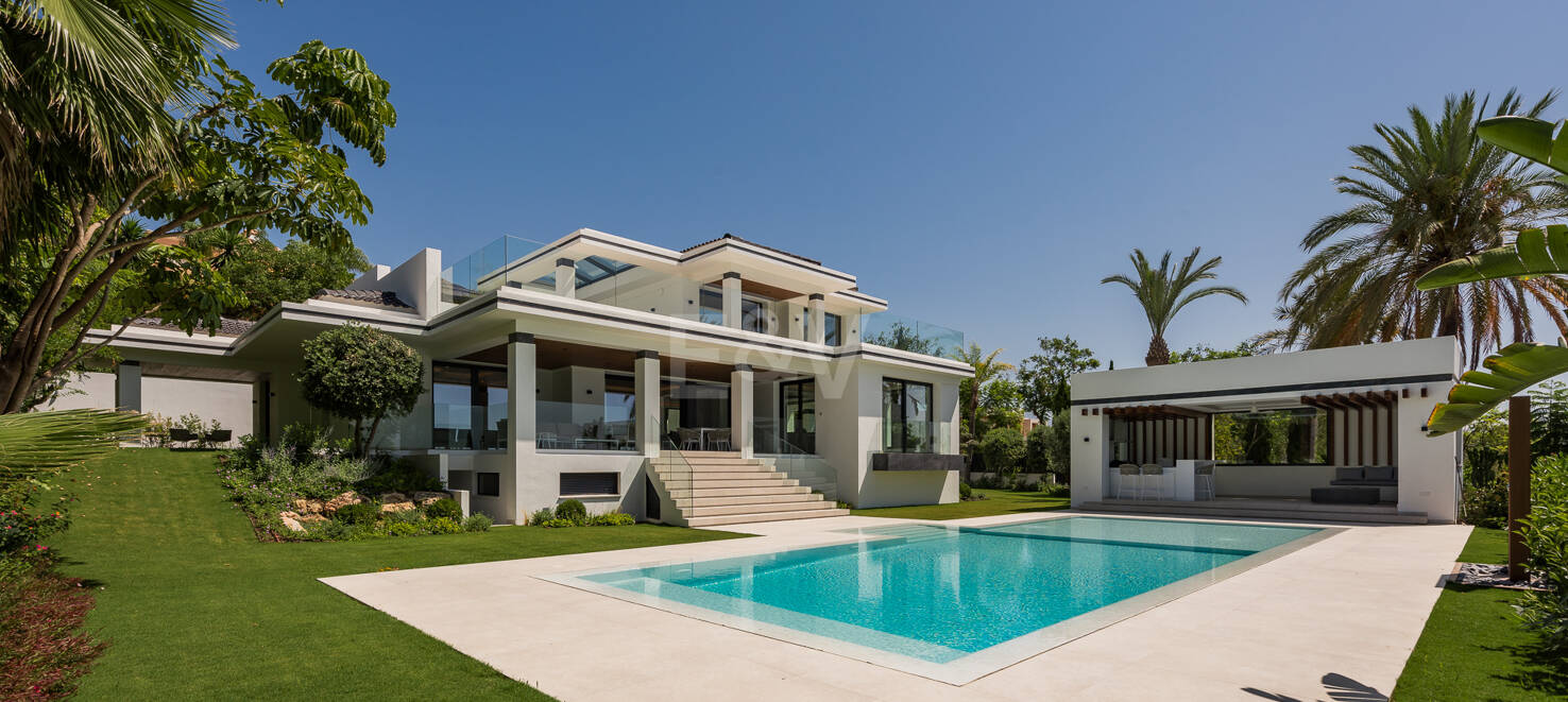 Villa de golf contemporaine Los Flamingos avec vue sur la mer
