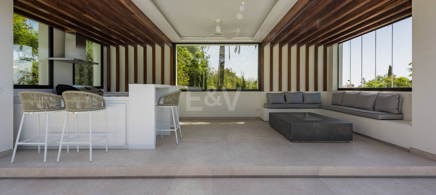 Villa de golf contemporaine Los Flamingos avec vue sur la mer