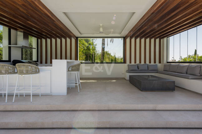 Villa de golf contemporaine Los Flamingos avec vue sur la mer