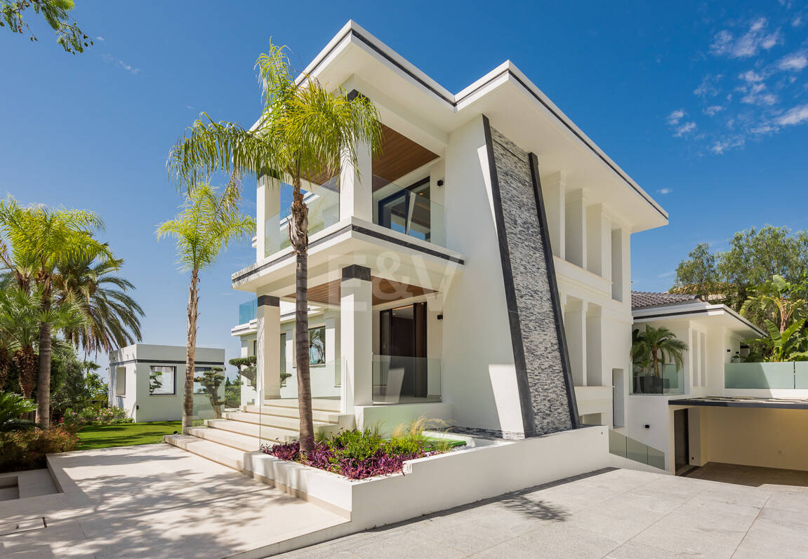 Villa de golf contemporaine Los Flamingos avec vue sur la mer