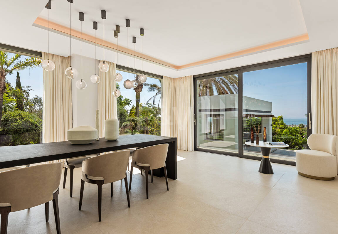 Villa de golf contemporaine Los Flamingos avec vue sur la mer