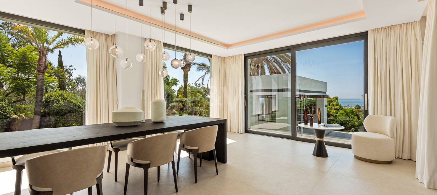 Villa de golf contemporaine Los Flamingos avec vue sur la mer