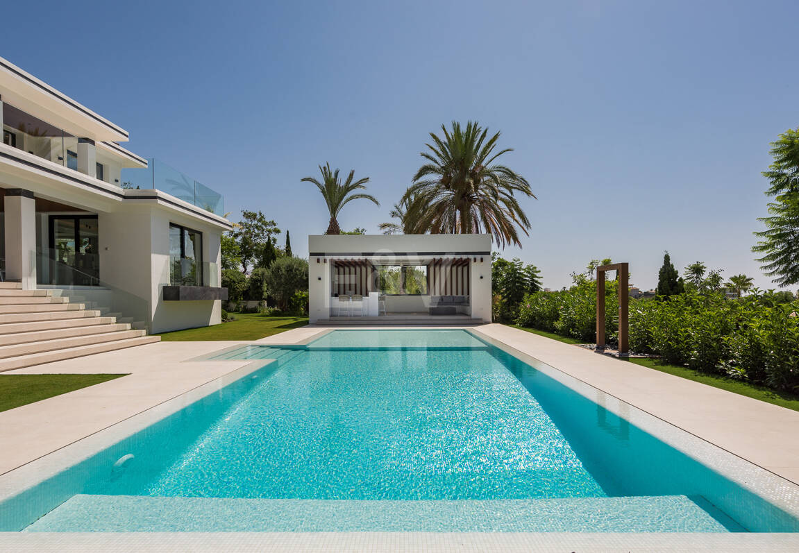 Villa de golf contemporaine Los Flamingos avec vue sur la mer