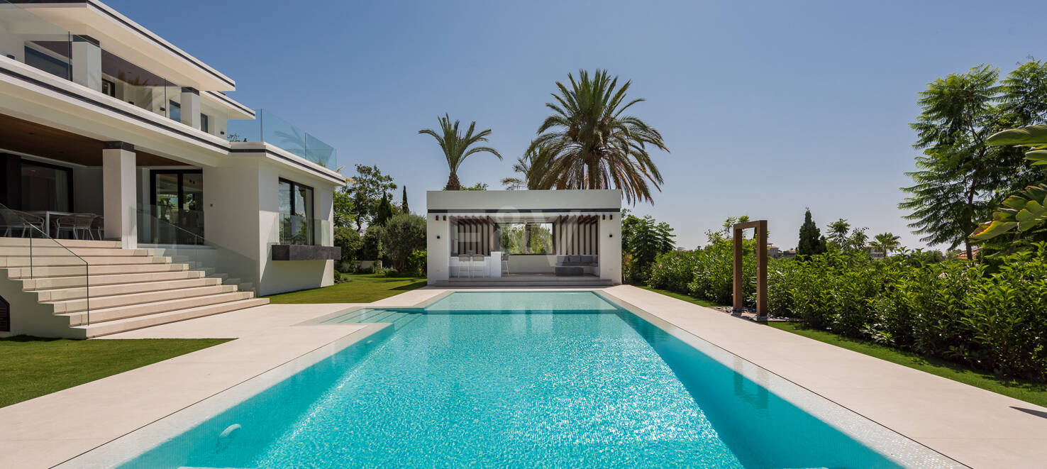 Villa de golf contemporaine Los Flamingos avec vue sur la mer