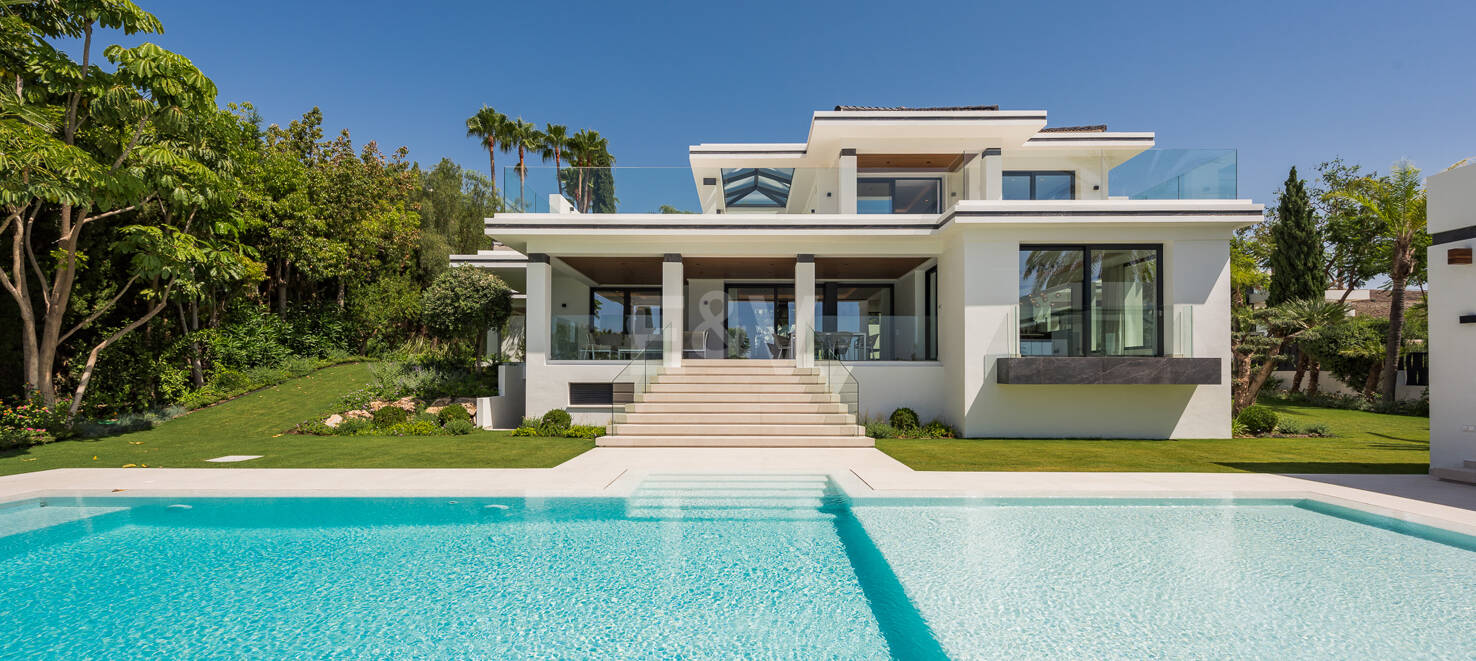 Villa de golf contemporaine Los Flamingos avec vue sur la mer