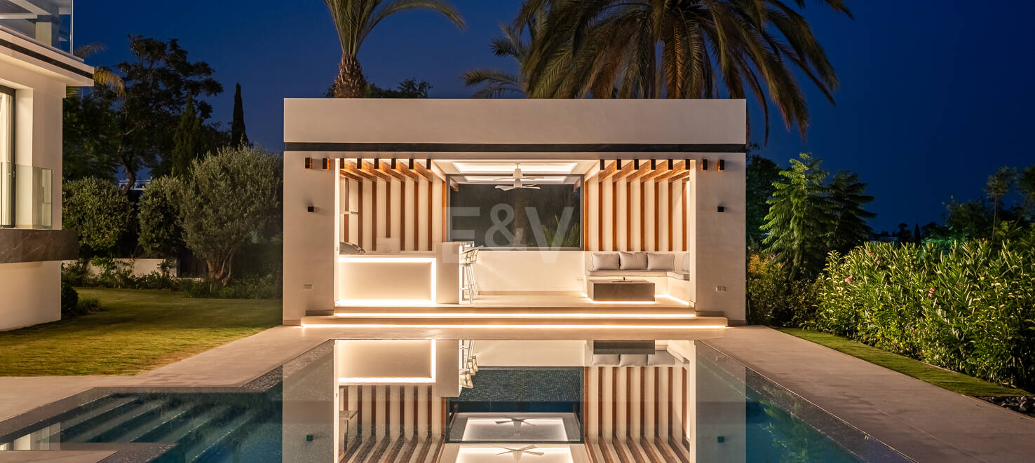 Villa de golf contemporaine Los Flamingos avec vue sur la mer