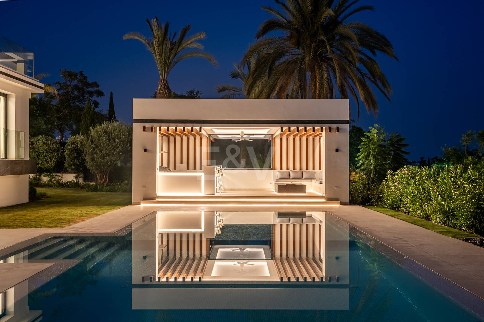 Villa de golf contemporaine Los Flamingos avec vue sur la mer