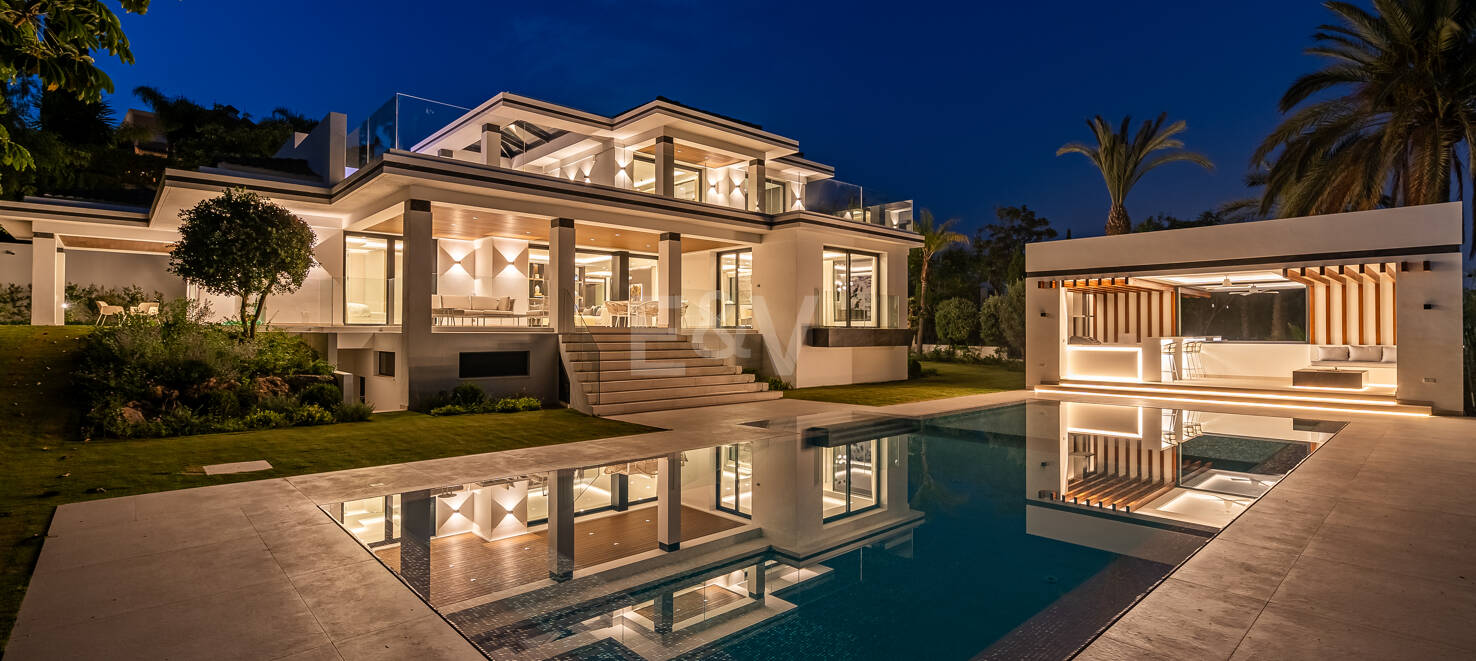 Villa de golf contemporaine Los Flamingos avec vue sur la mer
