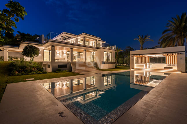 Villa de golf contemporaine Los Flamingos avec vue sur la mer