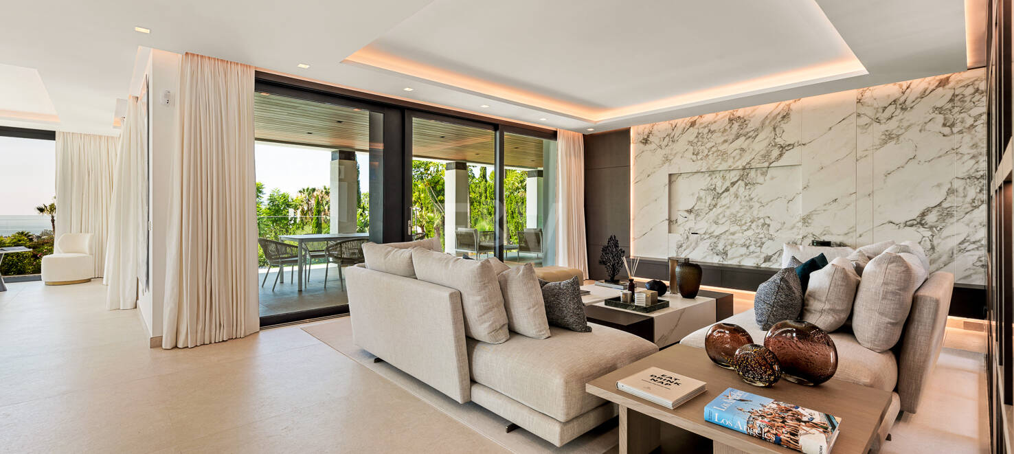 Villa de golf contemporaine Los Flamingos avec vue sur la mer