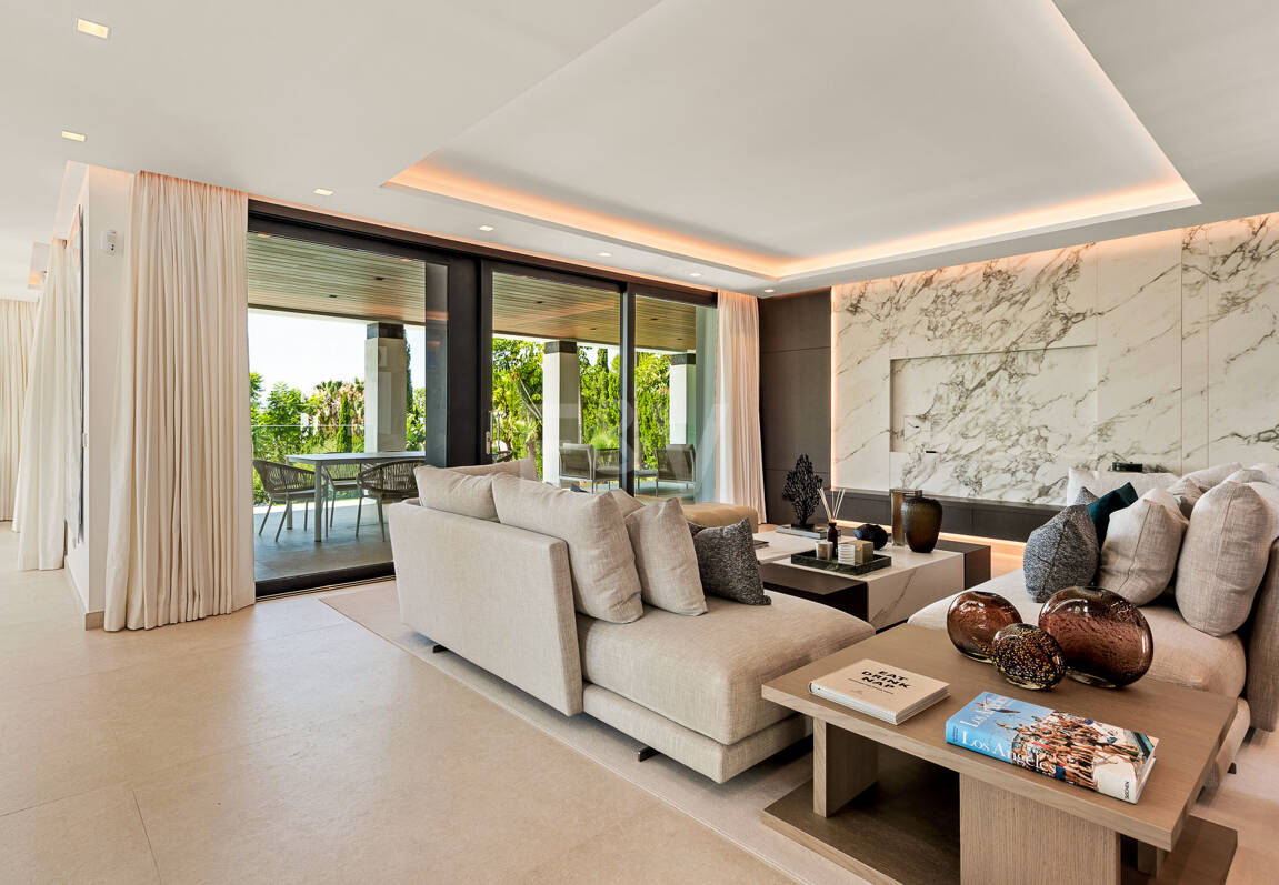 Villa de golf contemporaine Los Flamingos avec vue sur la mer