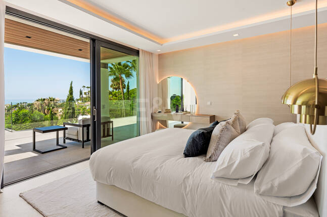 Villa de golf contemporaine Los Flamingos avec vue sur la mer