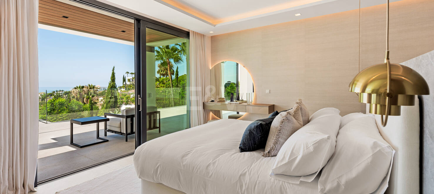 Villa de golf contemporaine Los Flamingos avec vue sur la mer