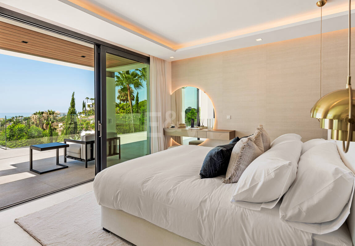 Villa de golf contemporaine Los Flamingos avec vue sur la mer