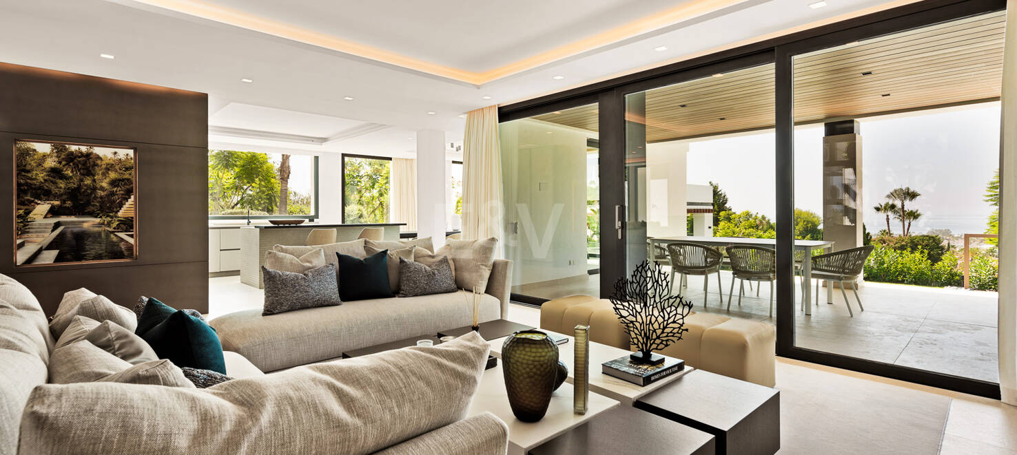 Villa de golf contemporaine Los Flamingos avec vue sur la mer