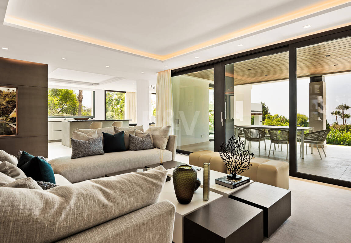 Villa de golf contemporaine Los Flamingos avec vue sur la mer