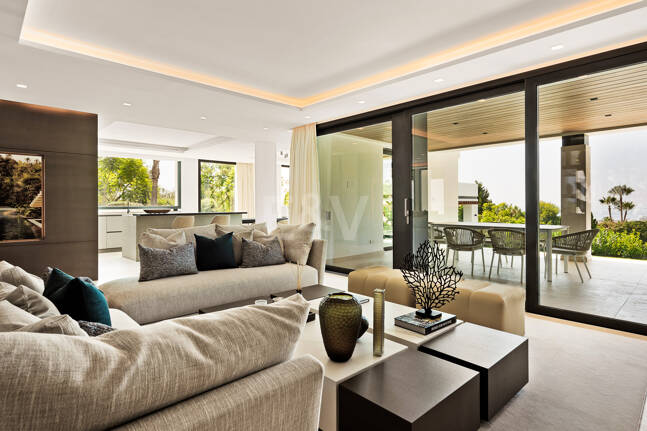 Villa de golf contemporaine Los Flamingos avec vue sur la mer