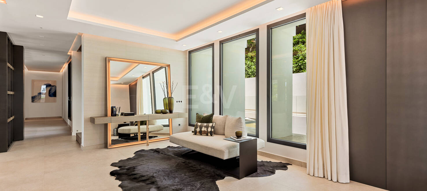 Villa de golf contemporaine Los Flamingos avec vue sur la mer