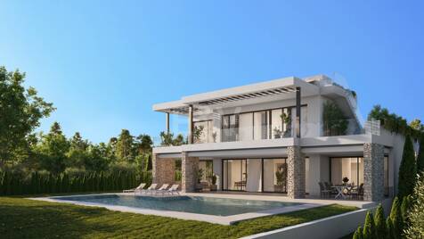 Neu gebaute Villa gerade fertiggestellt